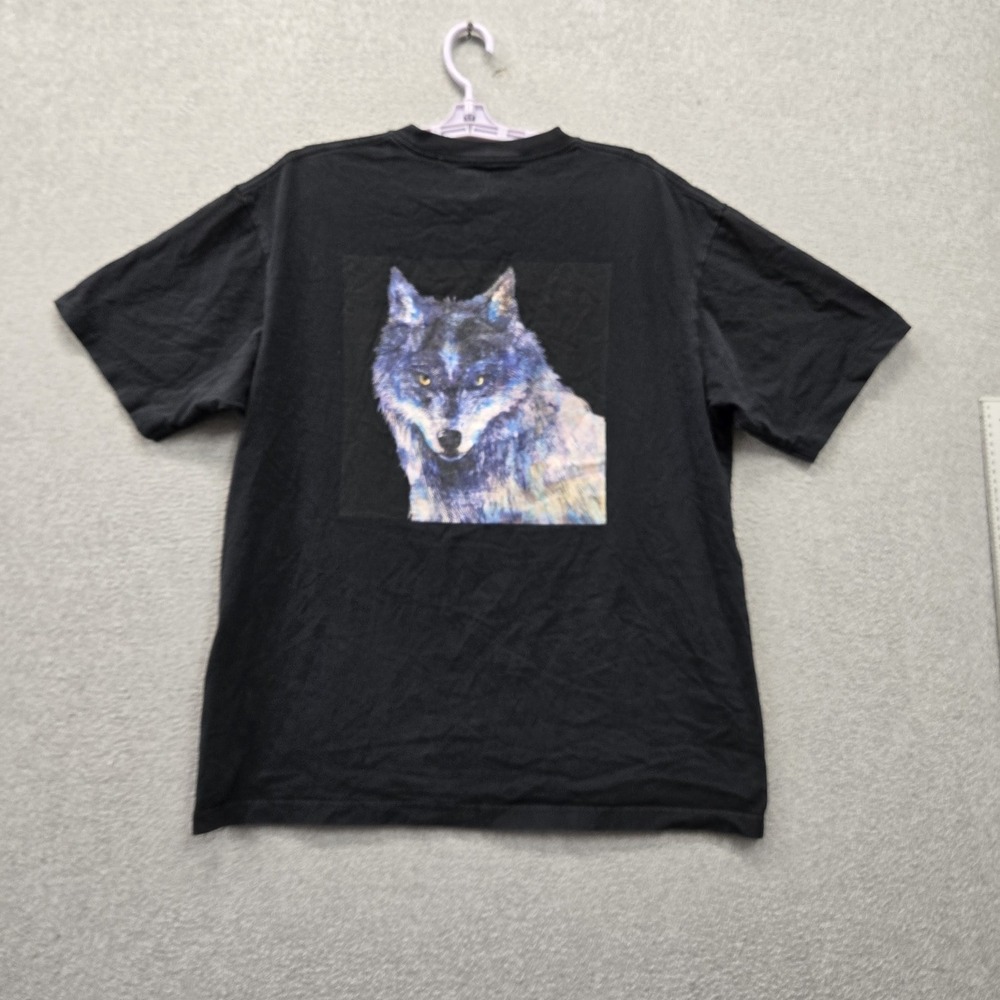 Uniqlo Men Shirt XL Black Graphic Wolf Final Fantasy XVI Kenshi Yonezu